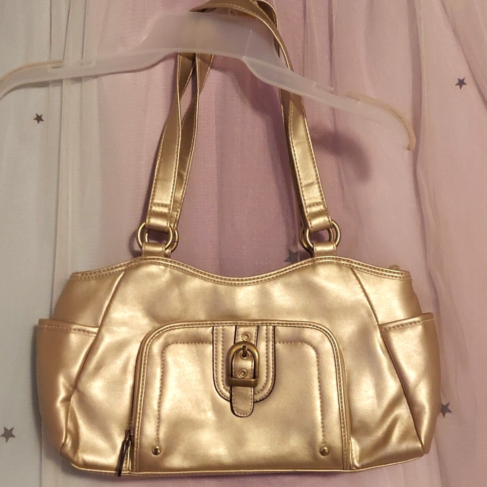 👛 EUC Y2K Mettalic Gold Purse Handbag